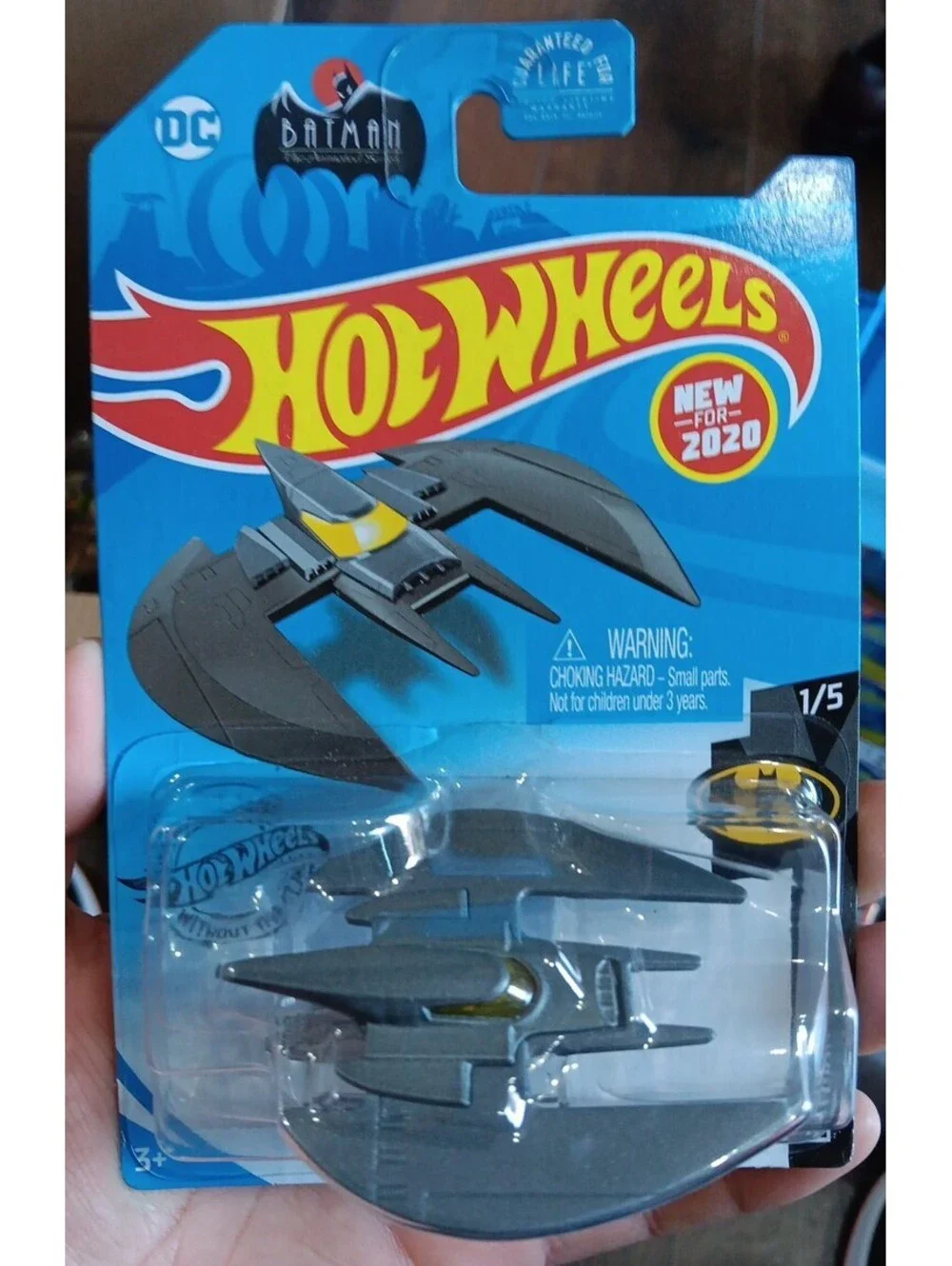 2020 Hot Wheels #56 Batman-DC Comics 1/5 BATPLANE Gray w/Clear Stand